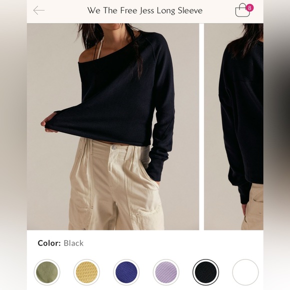 NWOT Free People We The Free Jess Long Sleeve - black - Large, XL - Picture 6 of 11